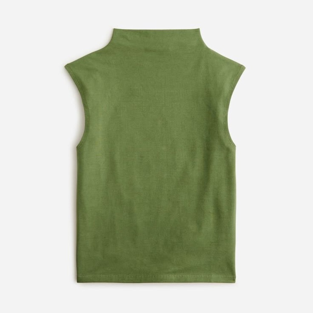 Green Sleeveless Mockneck Top